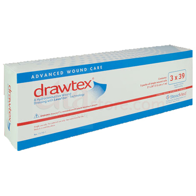 Drawtex Hydroconductive Wound Dressing w/ LevaFiber - 3x39 Roll (Box of 5)